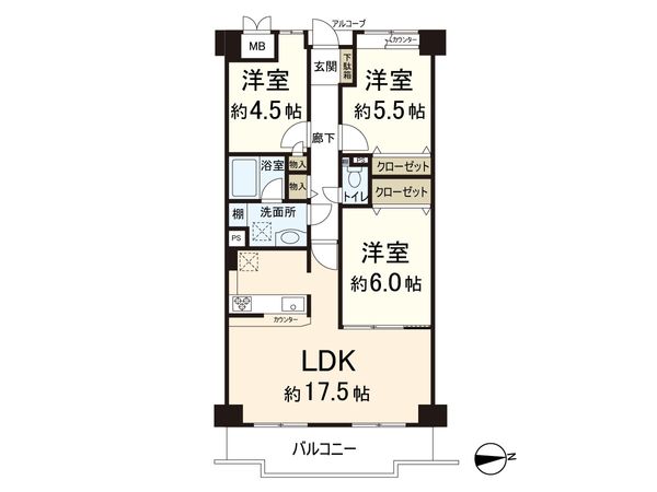ローレルコート西大寺 間取図(平面図)