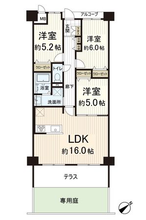 ヴェルナール富雄 弐番館 間取図(平面図) 間取図(平面図)