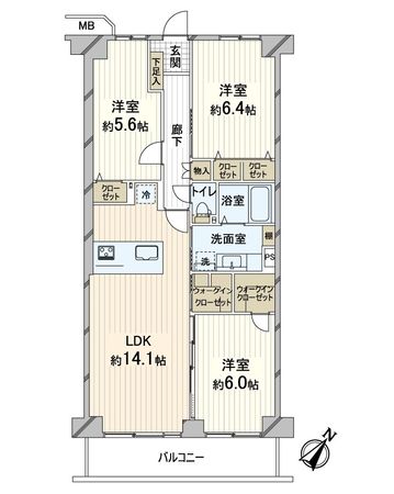 日興東生駒スカイマンション 間取図(平面図) 間取図(平面図)