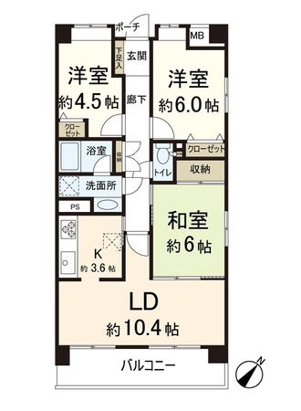 ステイツ富雄 間取図(平面図)
