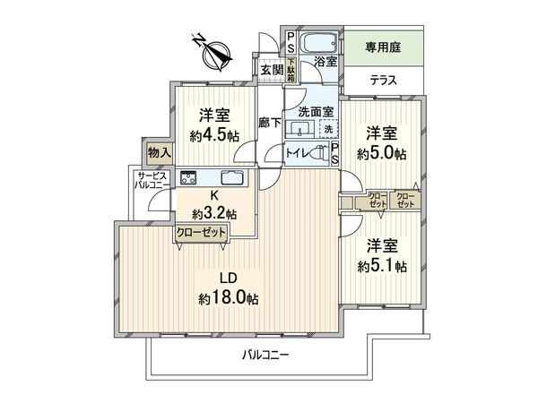 ライフヒルズ富雄 間取図(平面図) 間取図(平面図)