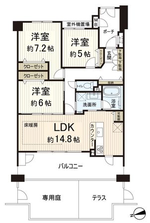 ピアッツァコート西大寺 間取図(平面図) 間取図(平面図)