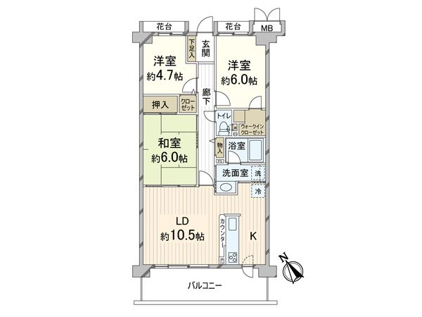 ローレルスクエア高の原 4番館 間取図(平面図) ローレルスクエア高の原 4番館 間取図(平面図)