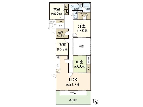 ロイヤルヒルズ東生駒 B棟 間取図(平面図) ロイヤルヒルズ東生駒 B棟 間取図(平面図)