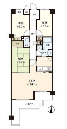 生駒グリーンマンション イーストウィング 間取図(平面図) 間取図(平面図)