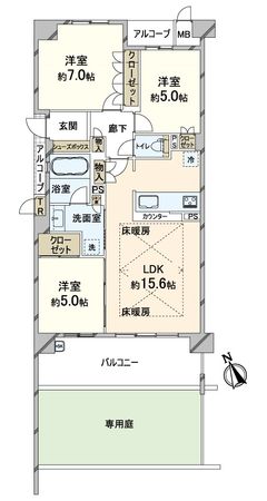 ローレルスクエアあやめ池 間取図(平面図)