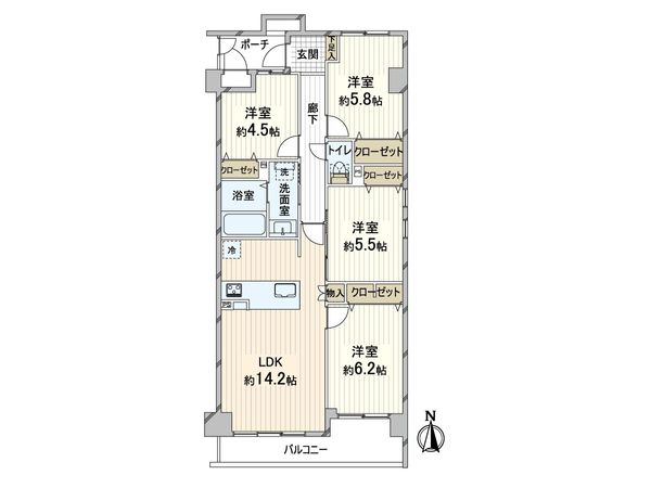 ライオンズマンション富雄 間取図(平面図) 間取図(平面図)