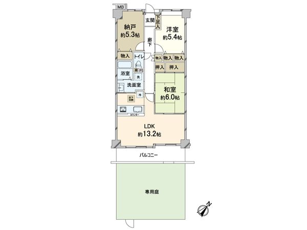 サザンヒルズ学園前 5番館 間取図(平面図) サザンヒルズ学園前 5番館 間取図(平面図)
