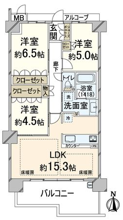 ファインフラッツ奈良町三条 間取図(平面図)