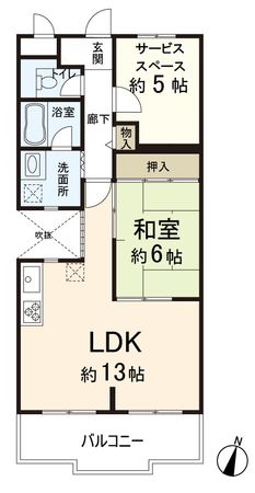 朝日プラザ東生駒 間取図(平面図)