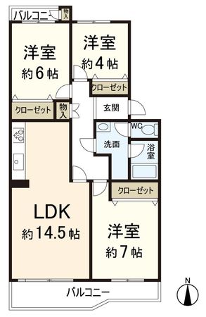 奈良三条町住宅 間取図(平面図) 奈良三条町住宅 間取図(平面図)