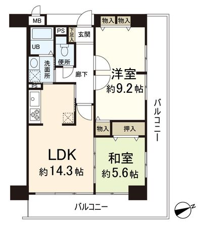 ライオンズマンション学園前第2 間取図(平面図) 間取図(平面図)