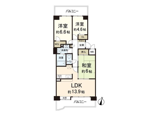 あやめ池アーバンコンフォート 間取図(平面図) 間取図(平面図)