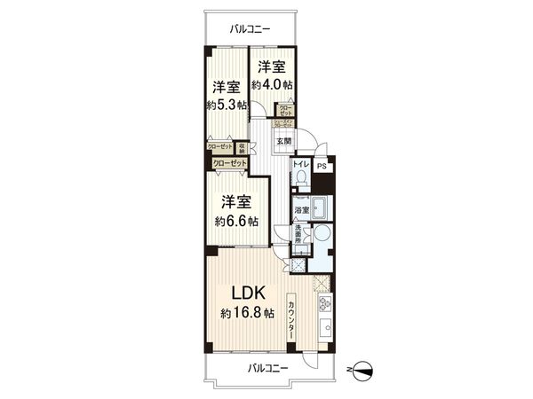 西大寺サンハイツ 1号館 間取図(平面図) 間取図(平面図)