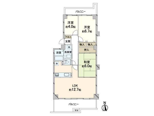 学園西ロイヤルマンション A棟 間取図(平面図) 間取図(平面図)