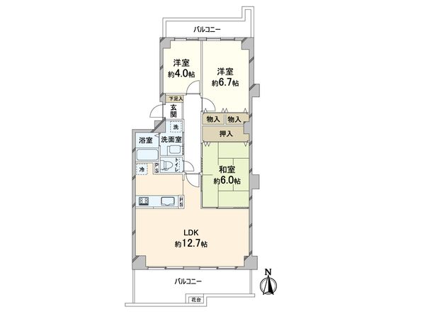 学園西ロイヤルマンション A棟 間取図(平面図) 学園西ロイヤルマンション A棟 間取図(平面図)