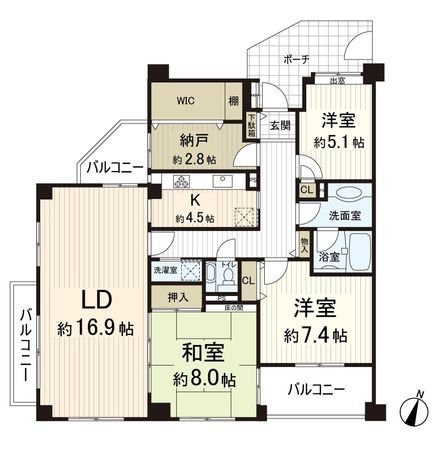 ロイヤルヒルズ富雄 間取図(平面図) 間取図(平面図)