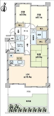 ヴェルナール学園前 B棟 間取図(平面図)