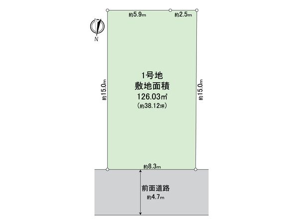 交野市青山1丁目 1号地 区画図 交野市青山1丁目 1号地 区画図