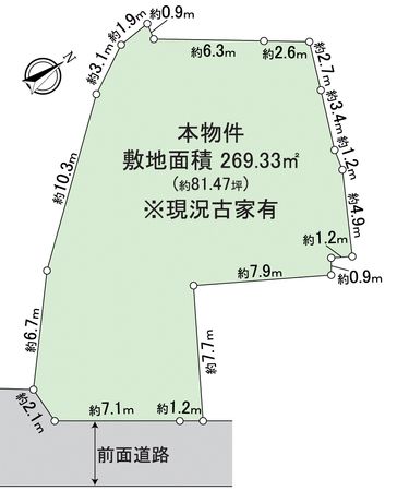 枚方市茄子作3丁目 区画図