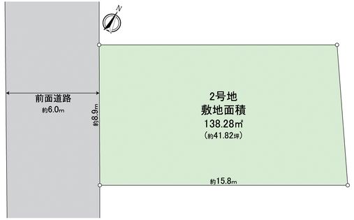枚方市香里ケ丘7丁目 売り土地2号地 区画図