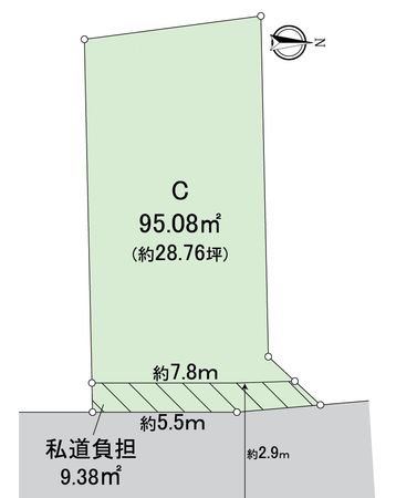 枚方市茄子作1丁目C号地 区画図 枚方市茄子作1丁目C号地 区画図