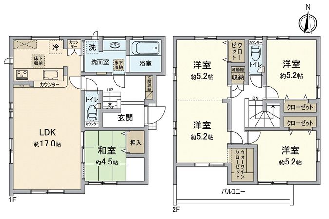 枚方市東香里元町 1号地 間取図(平面図) 枚方市東香里元町 1号地 間取図(平面図)