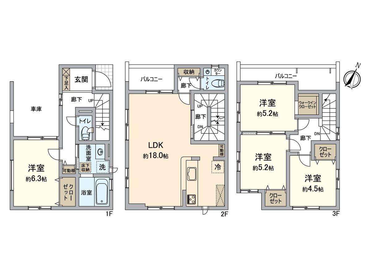 交野市私部4丁目 間取図(平面図) 間取図(平面図)