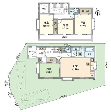 枚方市長尾東町3丁目 間取図(平面図)