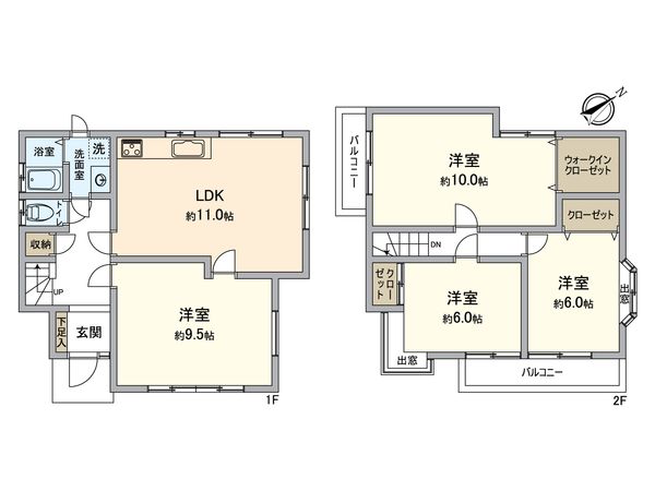 交野市妙見坂2丁目 戸建 間取図(平面図) 間取図(平面図)