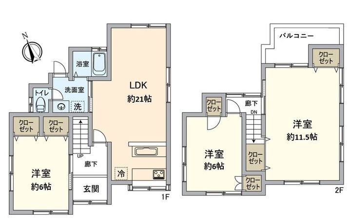 寝屋川市成田東が丘 間取図(平面図)
