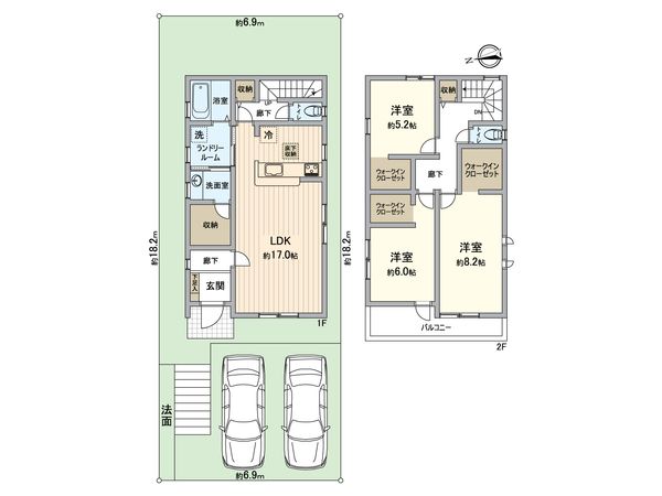 枚方市楠葉美咲2丁目 1号棟 間取図(平面図)