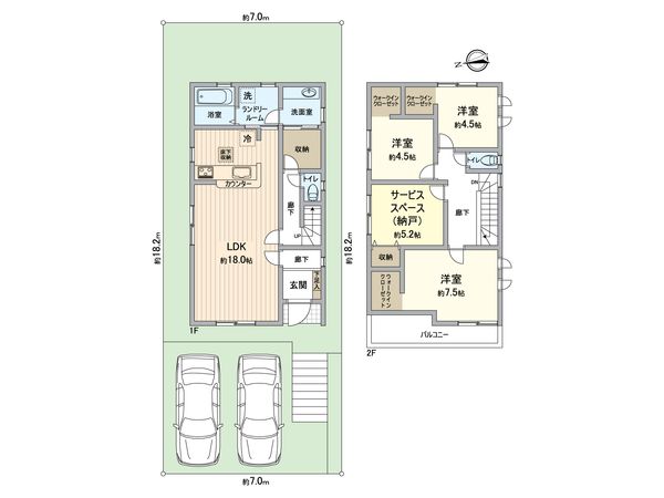 枚方市楠葉美咲2丁目 2号棟 間取図(平面図)