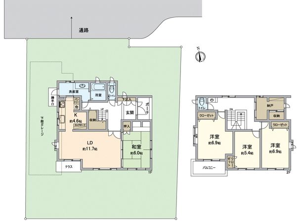交野市星田西5丁目 戸建 間取図(平面図) 交野市星田西5丁目 戸建 間取図(平面図)