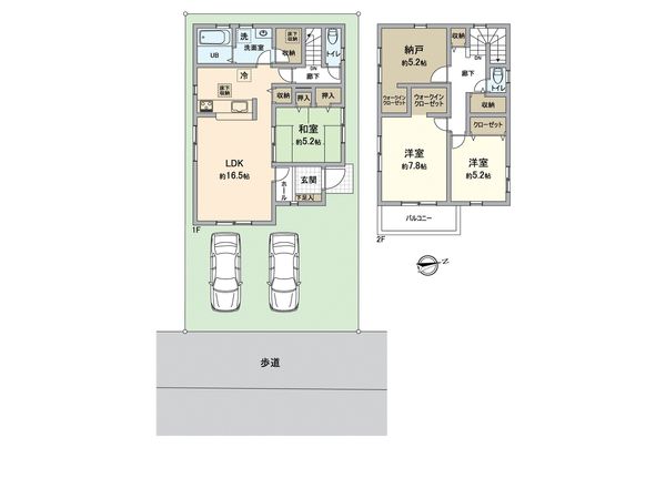枚方市楠葉中町 1号地 間取図(平面図) 枚方市楠葉中町 1号地 間取図(平面図)