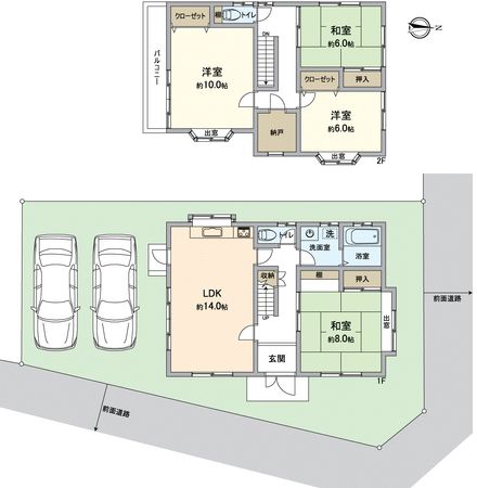 寝屋川市成田東町 戸建 間取図(平面図) 寝屋川市成田東町 戸建 間取図(平面図)