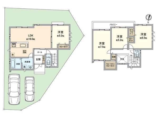 枚方市渚栄町 1号地 間取図(平面図) 枚方市渚栄町 1号地 間取図(平面図)
