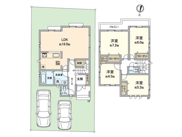 枚方市渚栄町 2号地 間取図(平面図) 枚方市渚栄町 2号地 間取図(平面図)