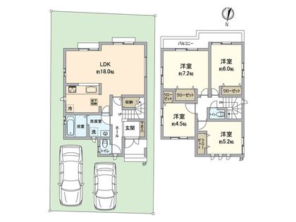 枚方市渚栄町 2号地 間取図(平面図)