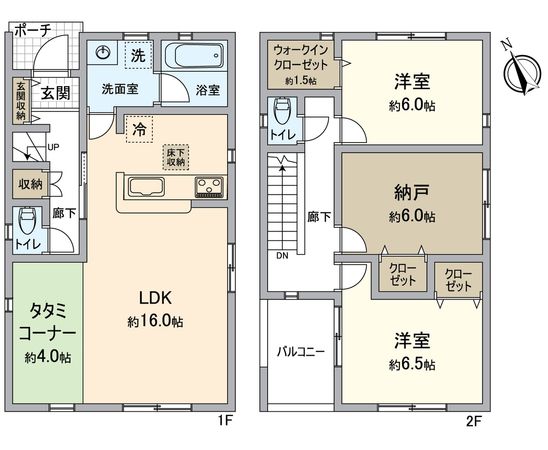 交野市倉治6丁目6号棟 間取図(平面図) 交野市倉治6丁目6号棟 間取図(平面図)