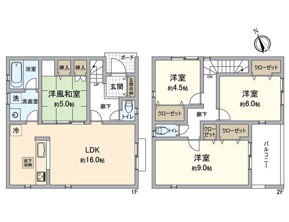 交野市倉治6丁目9号地 間取図(平面図) 交野市倉治6丁目9号地 間取図(平面図)