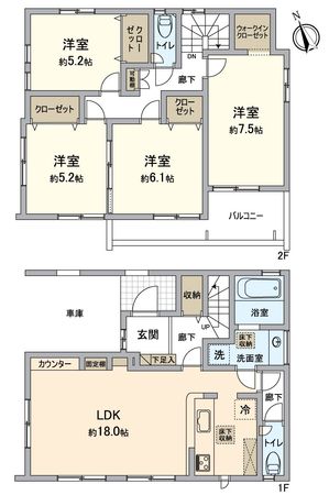 枚方市高野道1丁目4号棟 間取図(平面図)