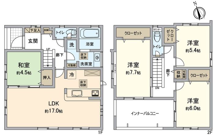 枚方市高野道1丁目2号棟 間取図(平面図)