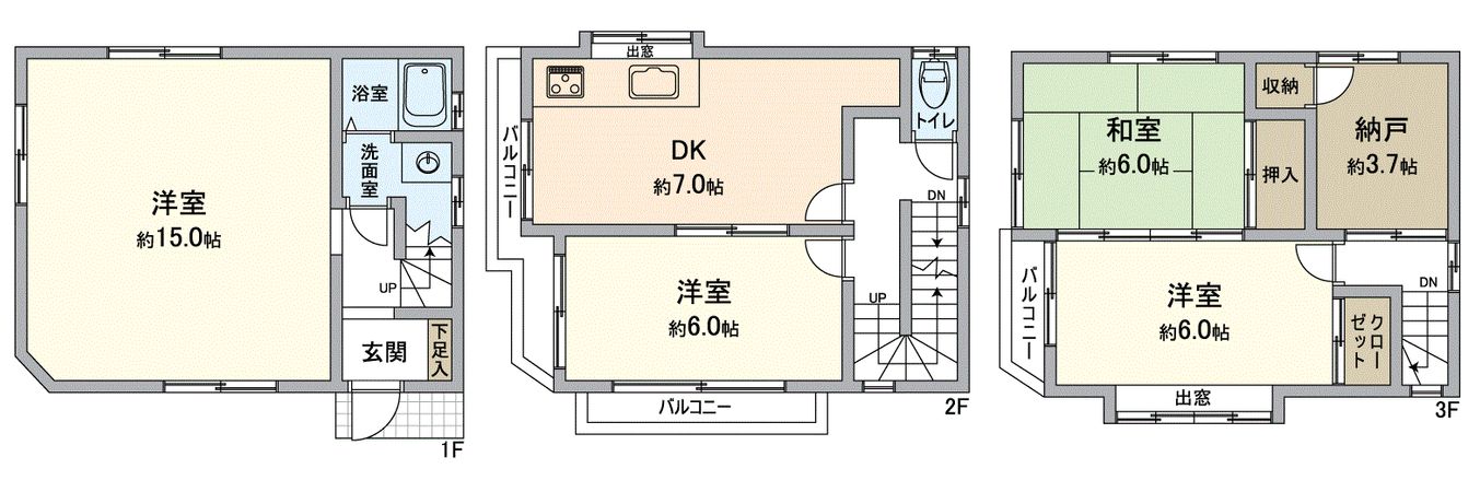 寝屋川市石津南町 戸建 間取図(平面図)