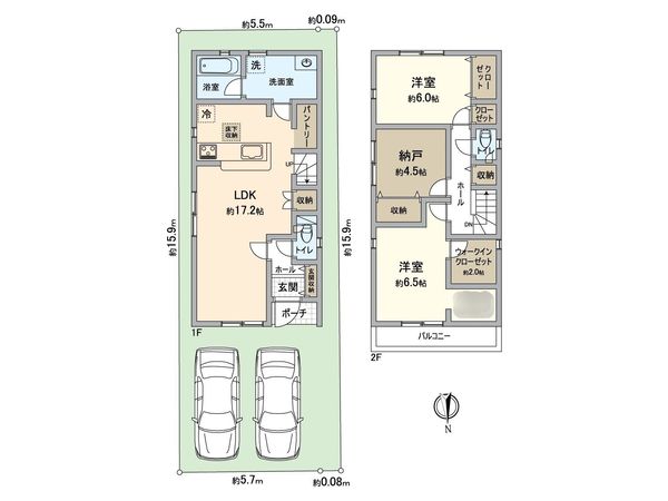 枚方市香里園山之手町 1号地 間取図(平面図) 枚方市香里園山之手町 1号地 間取図(平面図)