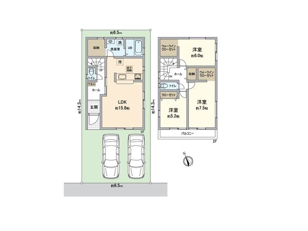 枚方市小倉東町 2号地 間取図(平面図)