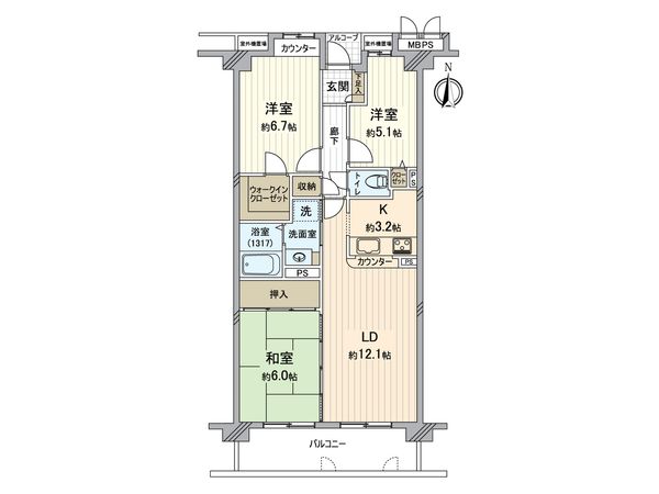 シェルコート星田 間取図(平面図)