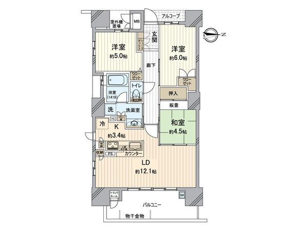 ブランズタワー香里園ロジュマン 間取図(平面図) ブランズタワー香里園ロジュマン 間取図(平面図)