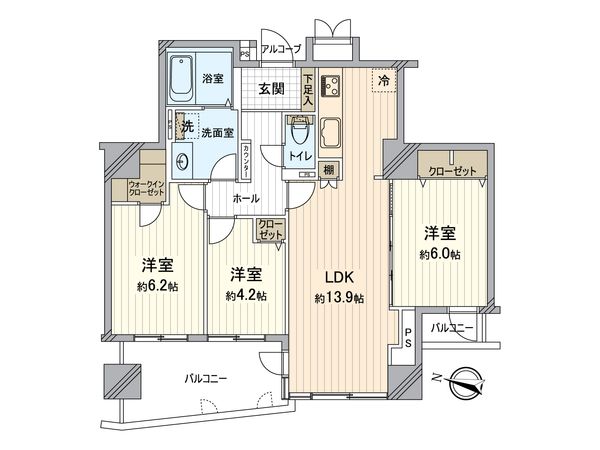 メロディーハイム香里ヶ丘ツインビューベガタワー 間取図(平面図) 間取図(平面図)