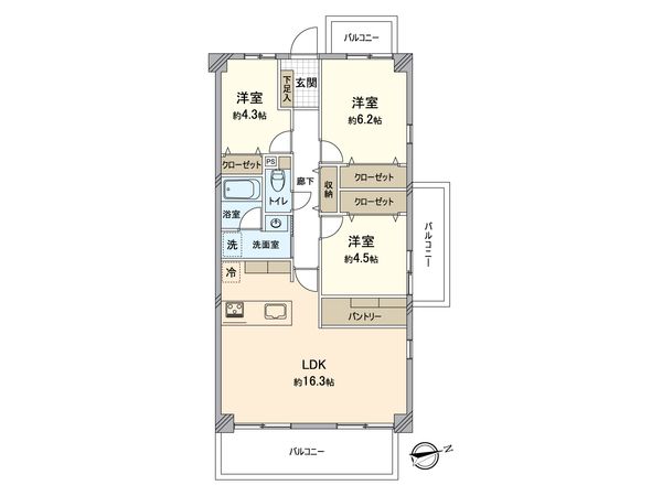 フロレスタ・ミオ山田池公園 間取図(平面図) 間取図(平面図)